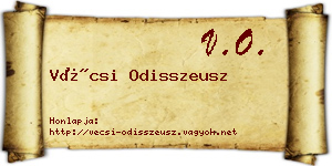 Vécsi Odisszeusz névjegykártya